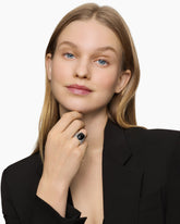 Wheaton® Ring in Sterling Silver with Black Onyx and Diamonds, 16mm